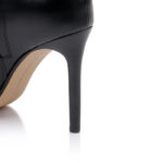 Black high shine cow leather knee boot - Detail View