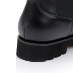 Black high shine cow leather knee boot - Detail View