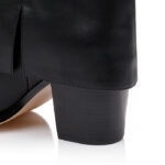 Black synthetic leather high ankle boot - Detail View