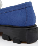 Blue Cow Suede Loafer - Detail View