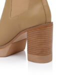 Brown Synthetic Leather High Ankle Boot - Detail View