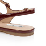 Burgundy Flat Slingback With Straps - Detail View