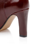 Burgundy leather thigh boot - Detail View
