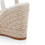 Cream Corduroy Fabric Sandal - Detail View