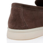 Dark Brown Kid Suede Loafer - Detail View