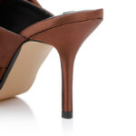 Dark Brown High Heel Mule - Detail View