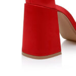 Dark Red Block Heel Sandal - Detail View