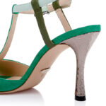 Fluorite Green Mixed High Heel Sandal - Detail View