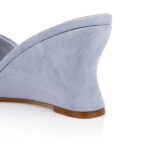 Light Blue Kid Suede Wedge Sansal - Detail View