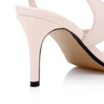 Light Pink Kid Leather Slingback Sandal - Detail View