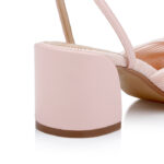 Light Pink Ruched Fabric Heel Sandal - Detail View