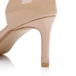 Nude Metallic Leather Hollow Inside Pump - Detail View