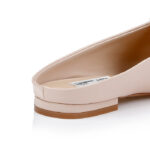 Nude Wrinkle Patent Kid Leather Flat - Detail View