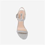 Silver Glitter High Heel Sandal - Detail View