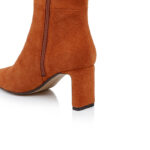 Umber Cow Suede Long Boot - Detail View