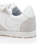 White Cow Suede & Leather Sneaker - Detail View