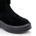 Black Cow Suede Ankle Booty - Angle View