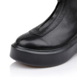 Black Cow Leather Ankle Boot - Angle View