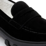 Black Cow Suede Loafer - Angle View