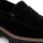 Black Cow Suede Loafer - Angle View