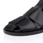 Black Crepe Sandal - Angle View