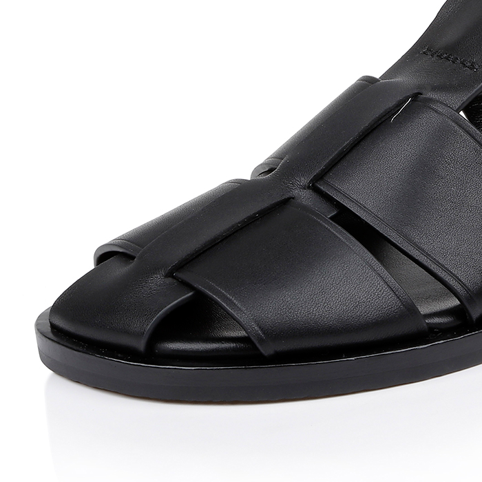 Black Crepe Sandal - Angle View