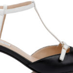 Black Leather Strap Pump - Angle View