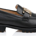 Black Smooth Leather Loafer - Angle View