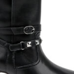 Black leather ankle boot - Angle View