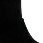 Black leather black ankle boot - Angle View