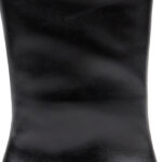 Black leather high ankle boot - Angle View