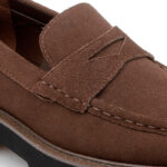 Brown Cow Suede Loafer - Angle View