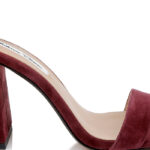 Burgundy Block Heel Sandal - Angle View