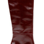 Burgundy leather knee boot - Angle View