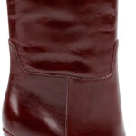 Burgundy leather thigh boot - Angle View