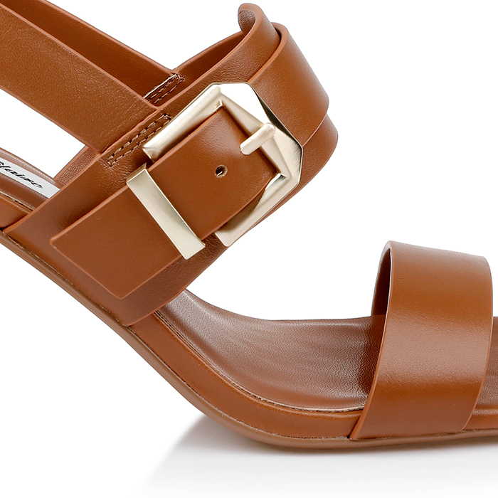 Cognac Cow Leather Sandal - Angle View