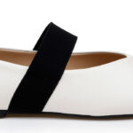 Cream Flat With Wide Elastic Band - Angle View