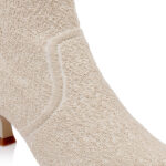 Cream Flyknit Ankle Boot - Angle View