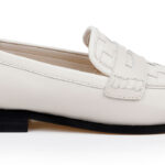Cream Woven Upper Loafer - Angle View