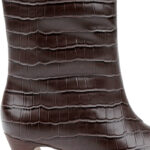 Dark Brown Leather Boot - Angle View