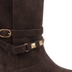 Dark brown leather ankle boot - Angle View