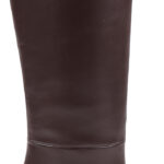 Dark burgundy leather knee boot - Angle View