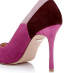 Deep Orchid Mixed Kid Suede Stiletto Pump - Side View