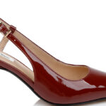Fired Brick Patent Leather Slingback - Angle View