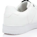 Giorgio White Lace Up with Navy Tongue Label - Angle View