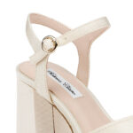 Grimmy Cream Fabric Block Heel Sandal - Main View