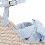 Light Blue Corduroy Fabric Sandal - Angle View