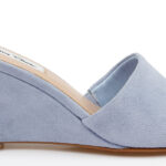 Light Blue Kid Suede Wedge Sansal - Angle View