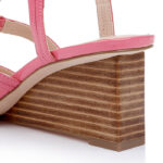 Morning Glory Patent Lea Stacked Wedge Sandal - Angle View