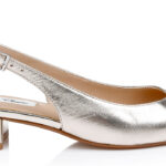 Plattiono Metallic Kid Leather Sandal - Angle View